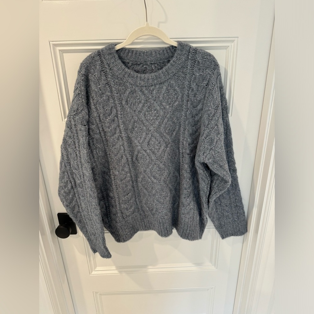 Daily Drills Blueish-Greyish Cable Knit Sweater - XS/S